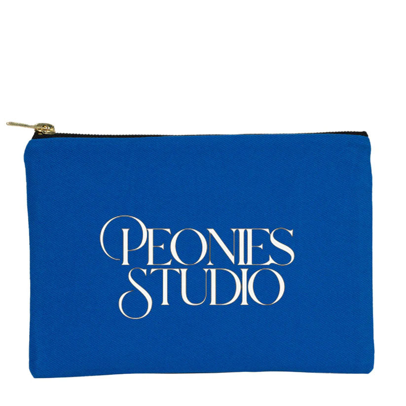 Prime Clutch- Metal Fermuar Çanta (25x18) Saks Mavi (özelleştirilebilir)