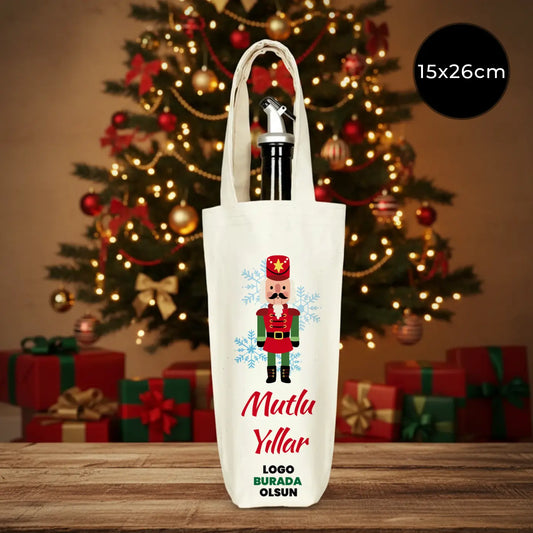 Yılbaşı Özel Şişe Çantası 15x26 cm (Özelleştirilebilir)