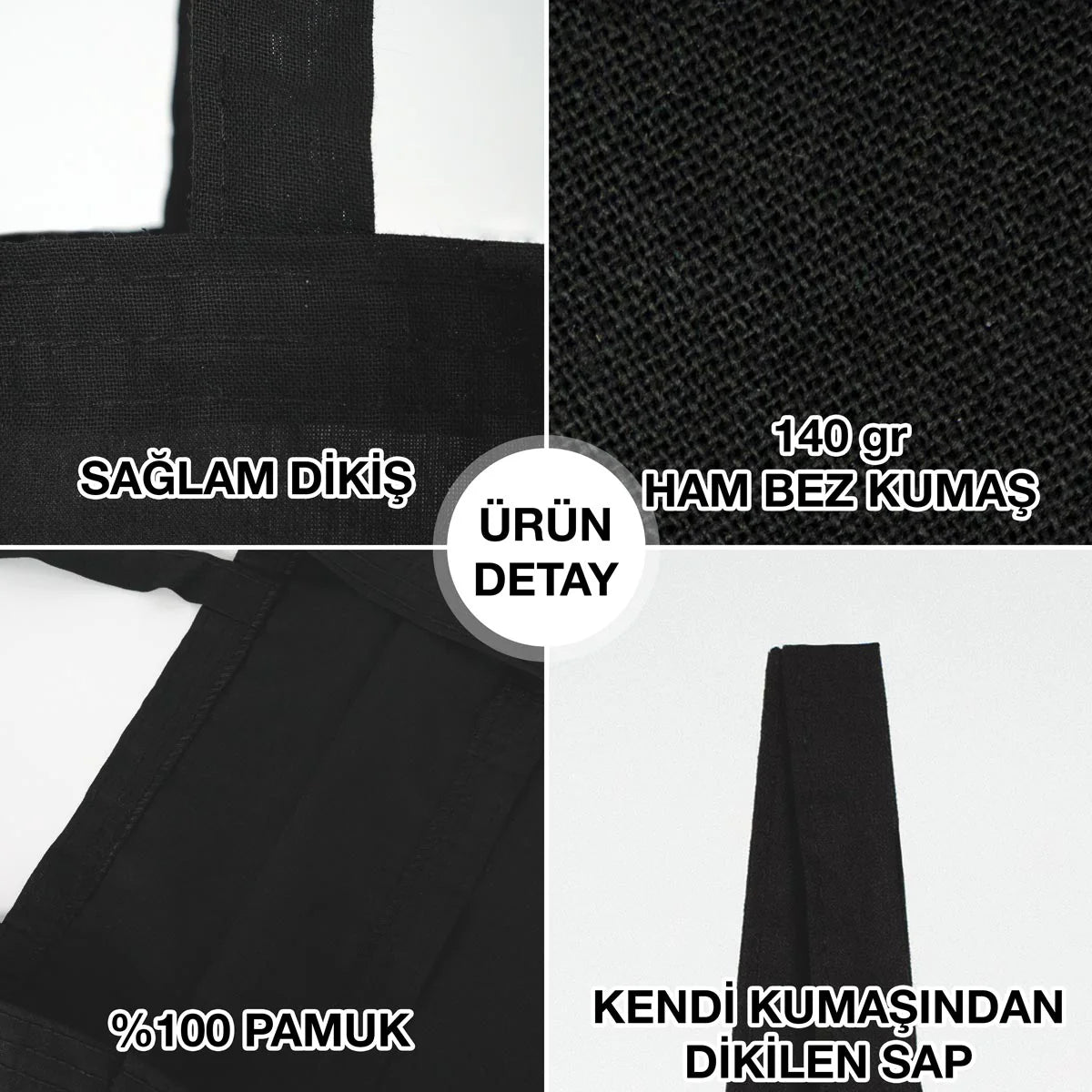 35x40 Siyah Ham Bez Çanta Baskılı – Bayram Çantası