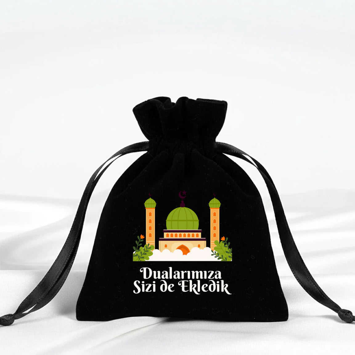 10x13 cm Kabe-i Muazzama’dan Selam ve Dua ile | Hac ve Umre Hediyelik Kadife ... - detay görünüm