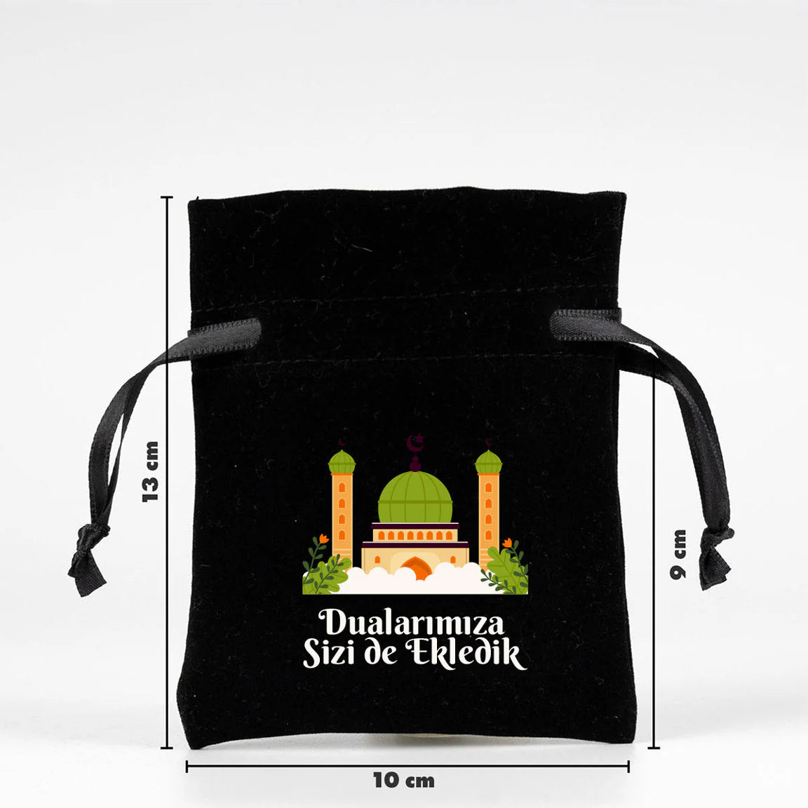 10x13 cm Kabe-i Muazzama’dan Selam ve Dua ile | Hac ve Umre Hediyelik Kadife ... - yakın çekim