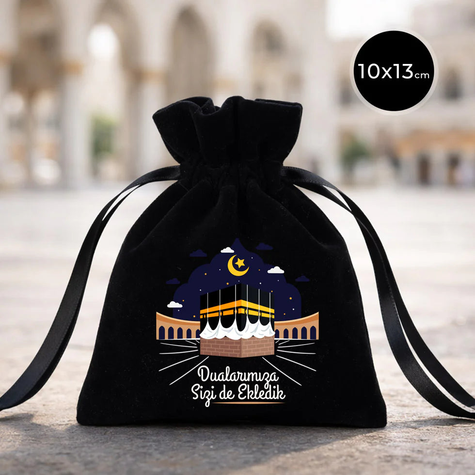 10x13 cm Kabe-i Muazzama’dan Selam ve Dua ile | Hac ve Umre Hediyelik Kadife ...