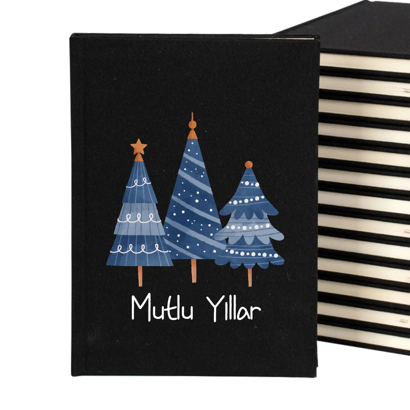 Yeni Yıl Hediyesi Siyah Kanvas Defter 14x20 cm – Kurumsal Logo Baskılı