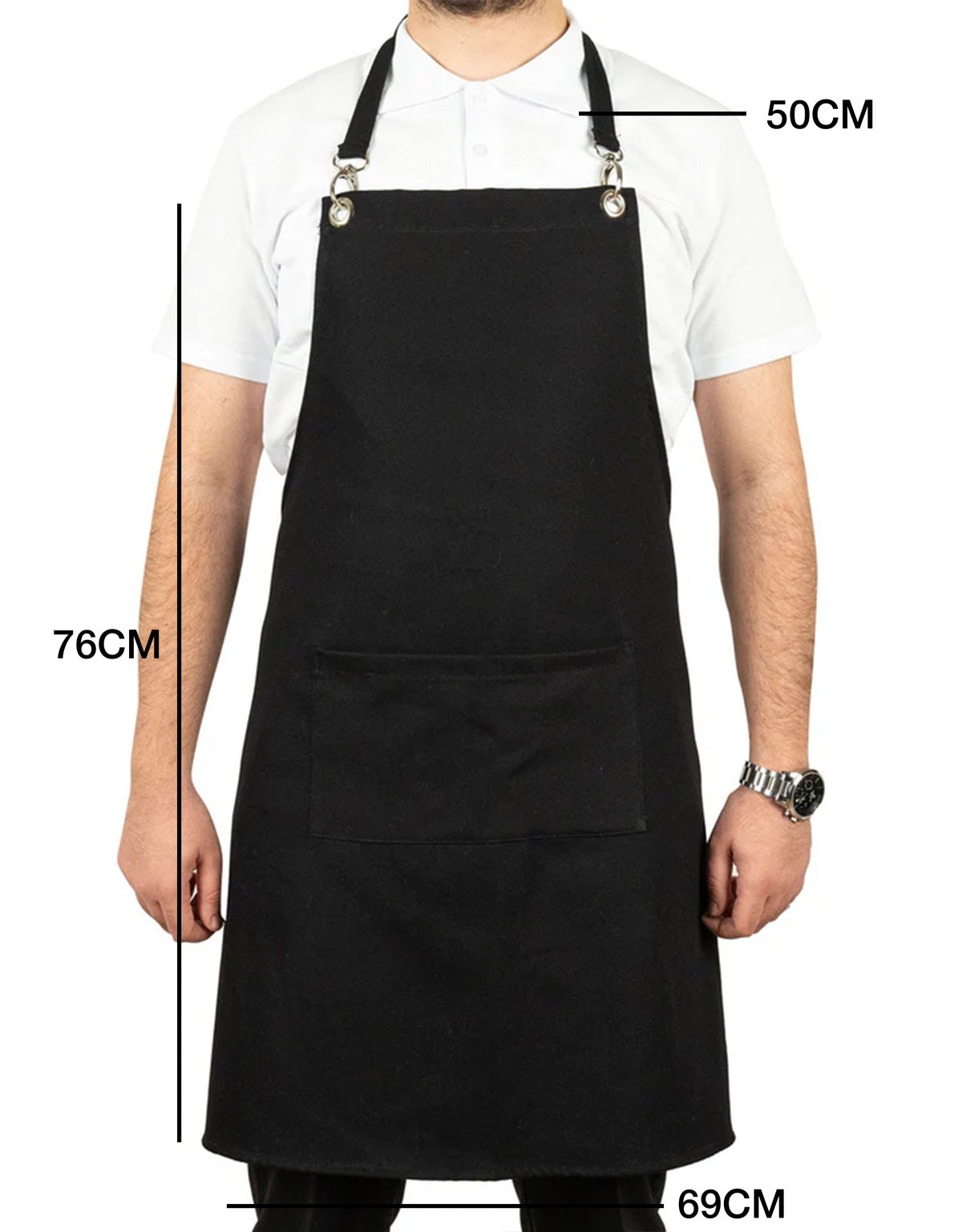 MasterChef Siyah Denim Kumaş Mutfak Önlüğü