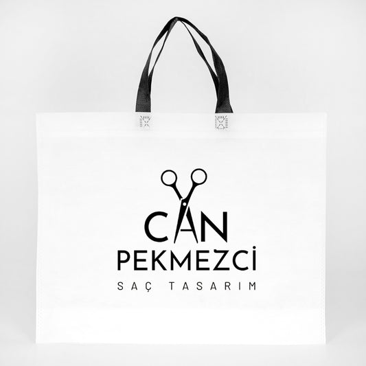 Ultrasonik Tela Çanta - Siyah Kulplu - 45x36x10cm - 1000 Adet Tek Renk Baskı (Özelleştirilebilir) - istecanta.com