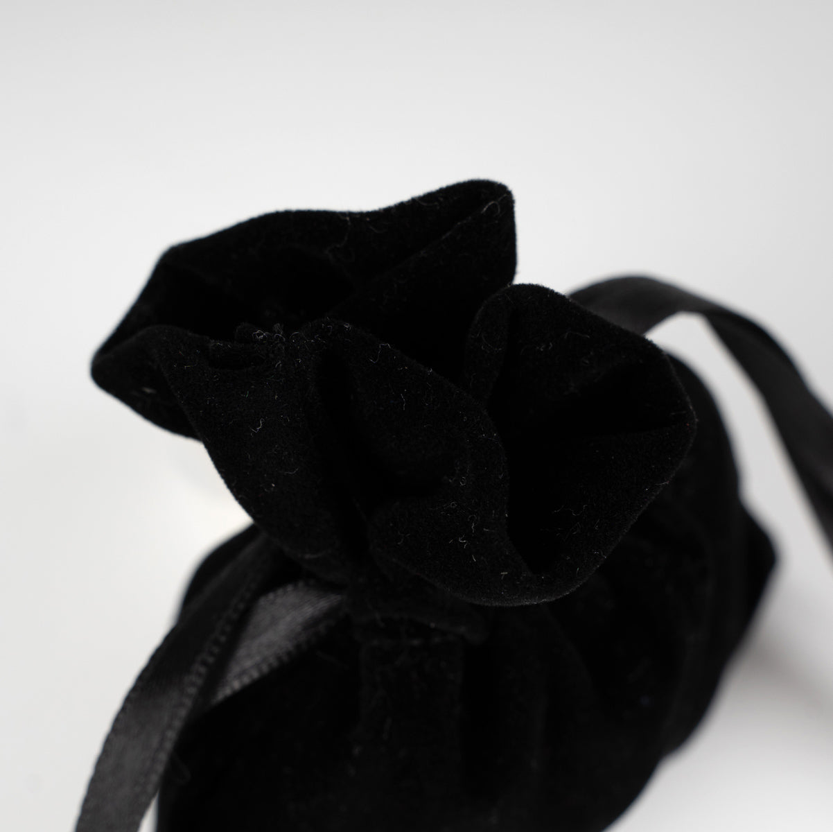 Kadife Gül Kese 10x13 cm - Siyah (Özelleştirilebilir)