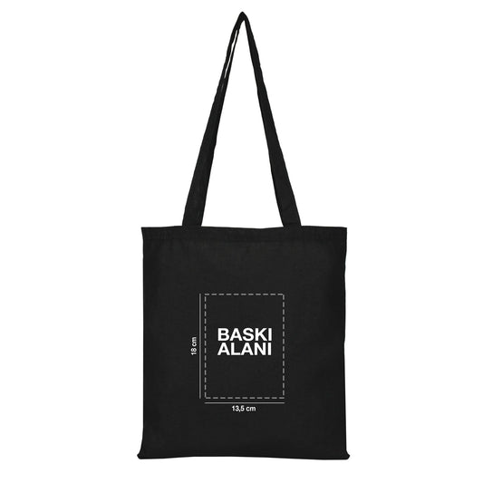 Siyah Ham Bez Çanta Baskılı - istecanta.com