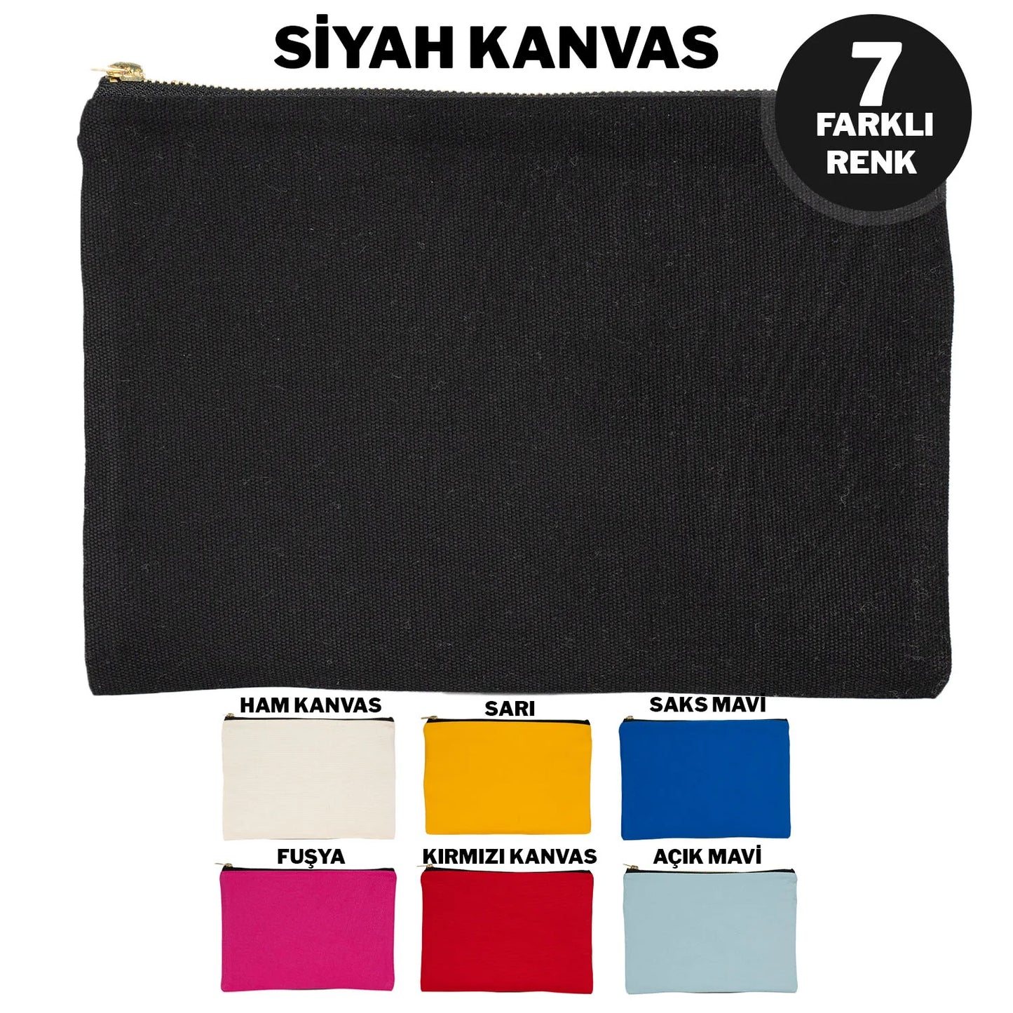 25x18 cm Siyah Metal Fermuarlı Kalemlik - Kadınlar Günü Hediyesi - görsel 9