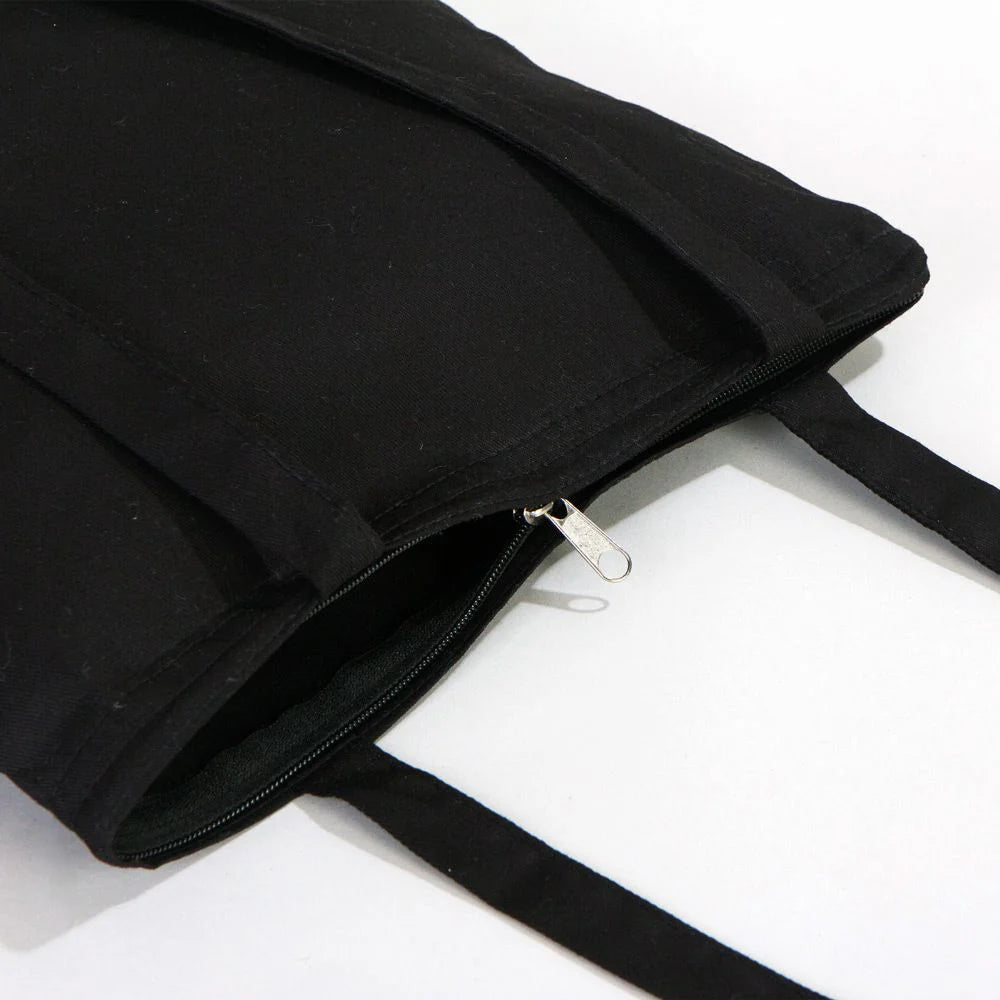 35x40 cm Siyah Gabardin Fermuarlı Bez Model - Bayram Çantası