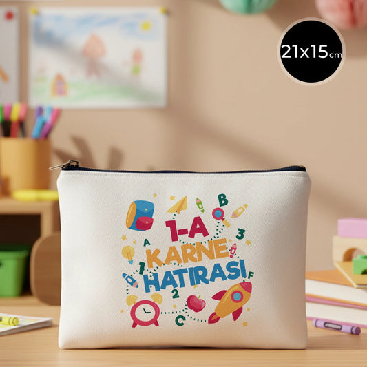 Karne Günü Star Clutch 21×15 Beyaz – Metal Fermuar (Özelleştirilebilir)