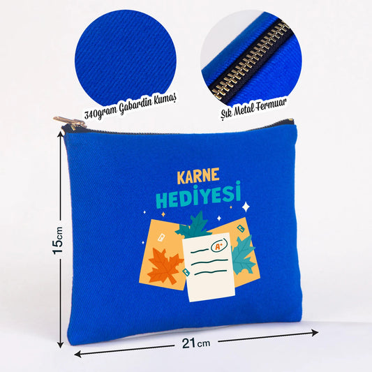 Karne Günü Star Clutch 21×15 Saks Mavi – Metal Fermuar (Özelleştirilebilir)