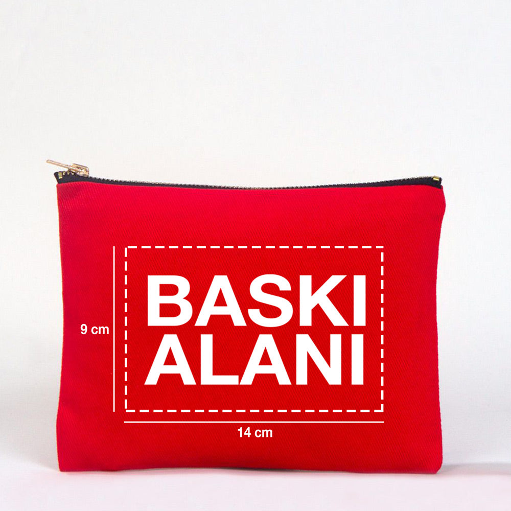 Karne Günü Star Clutch 21×15 Kırmızı – Metal Fermuar (Özelleştirilebilir)