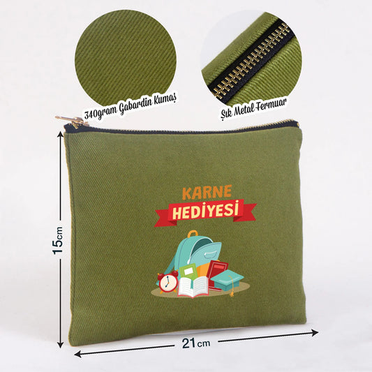 Karne Günü Star Clutch 21×15 Yeşil – Metal Fermuar (Özelleştirilebilir)