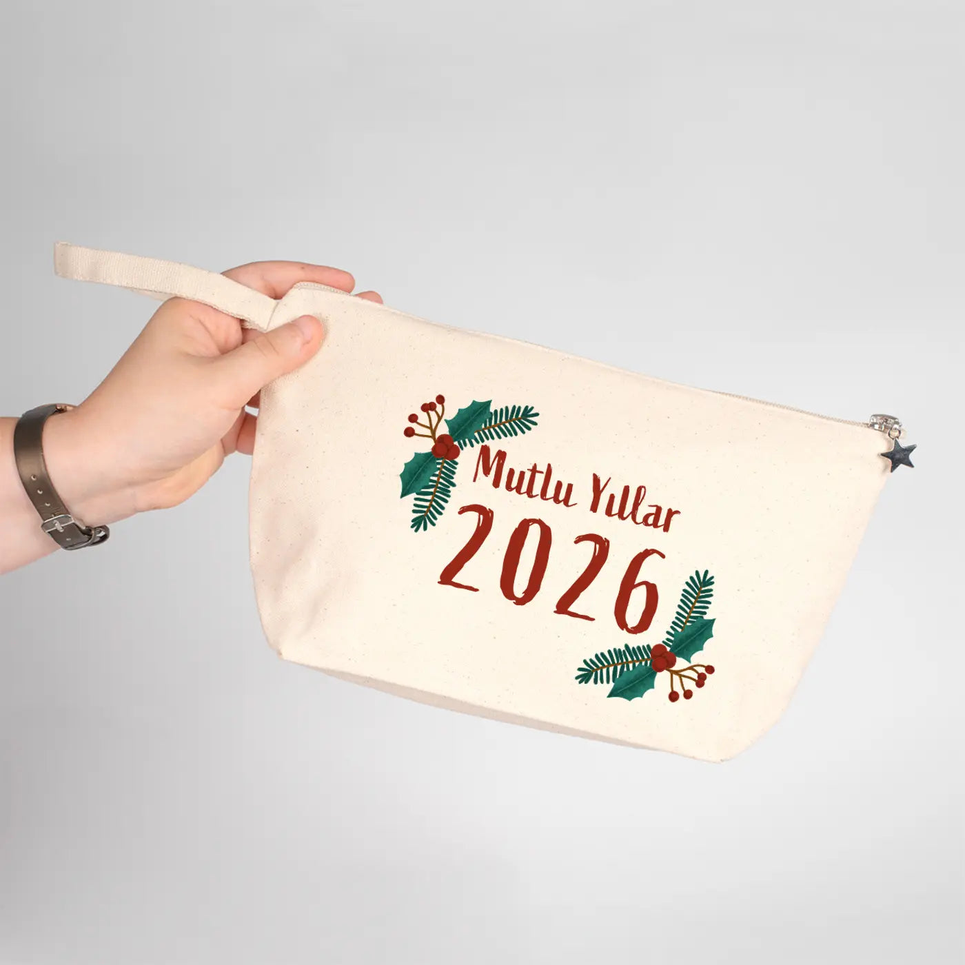 Yılbaşı Özel Kanvas Clutch - Körüklü 30x18x7 cm  (Özelleştirilebilir)