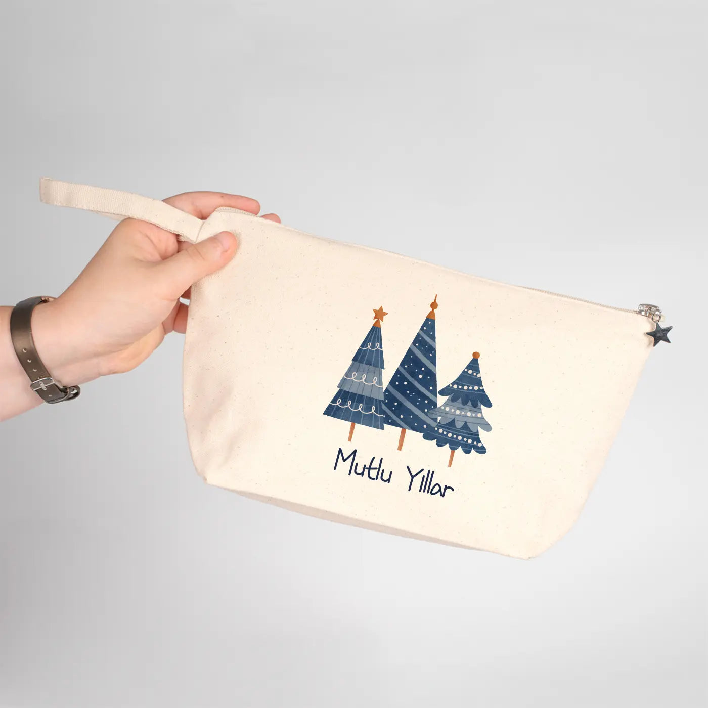 Yılbaşı Özel Kanvas Kalemlik/Clutch - Körüklü 22x12x5 cm (Özelleştirilebilir)