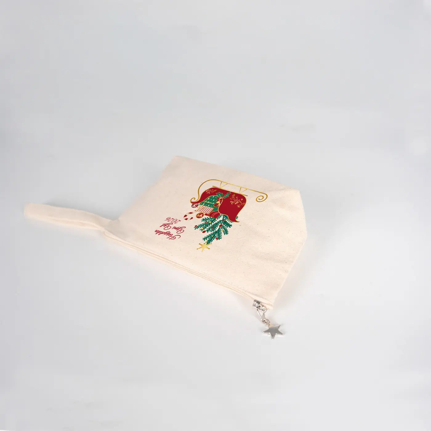 Yılbaşı Özel Kanvas Kalemlik/Clutch - Körüklü 22x12x5 cm (Özelleştirilebilir)