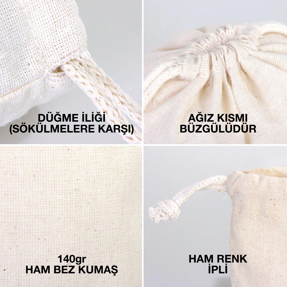 10×13 cm ebatlarında, krem renkli pamuk ipli büzgülü hediye kesesi. Ön yüzünde ürün grubuna ait 18 farklı karne temalı tasarımdan biri bulunur.
