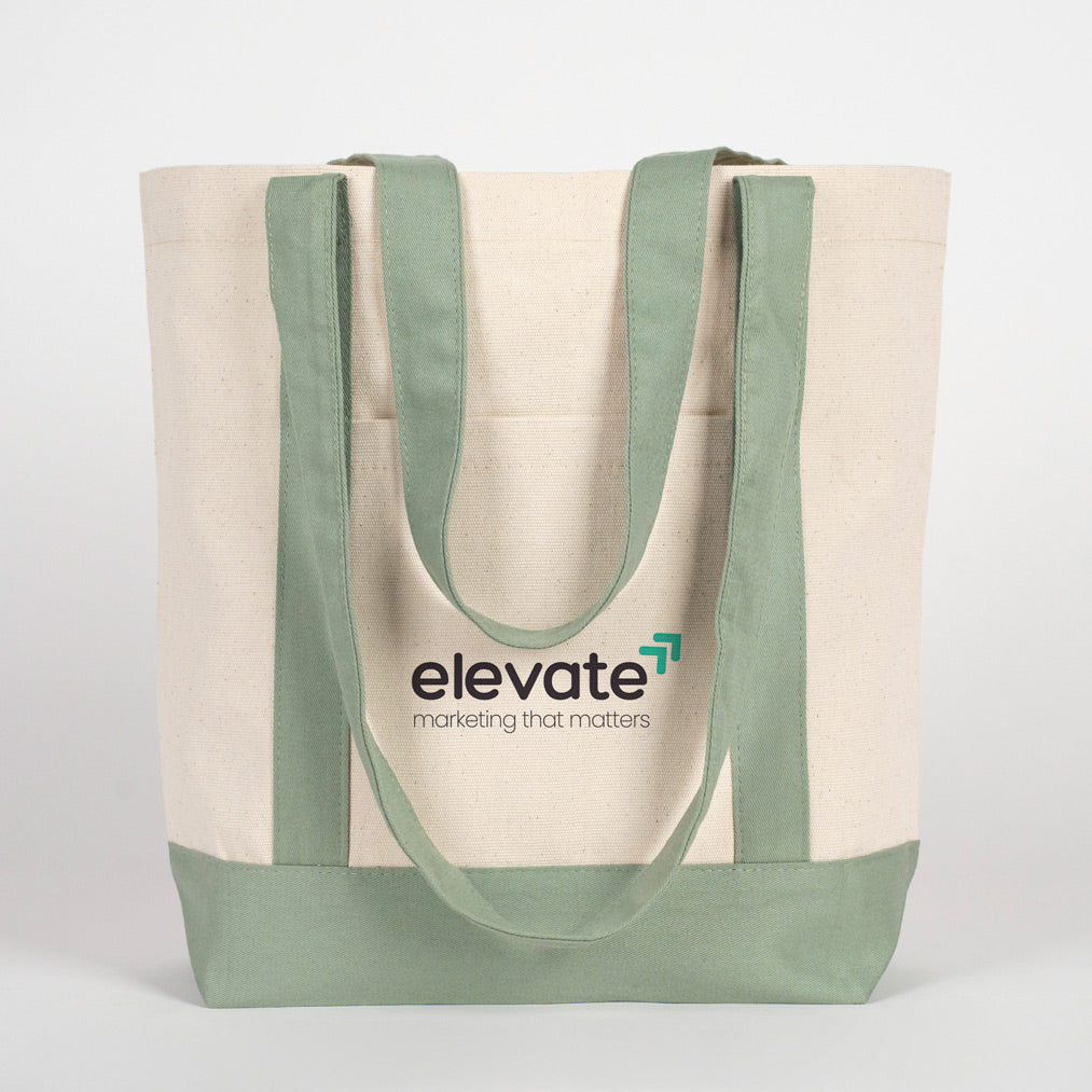 Trend Kanvas Çanta 40x35x12cm - Mint Yeşili Renkli Kulp (Özelleştirilebilir)