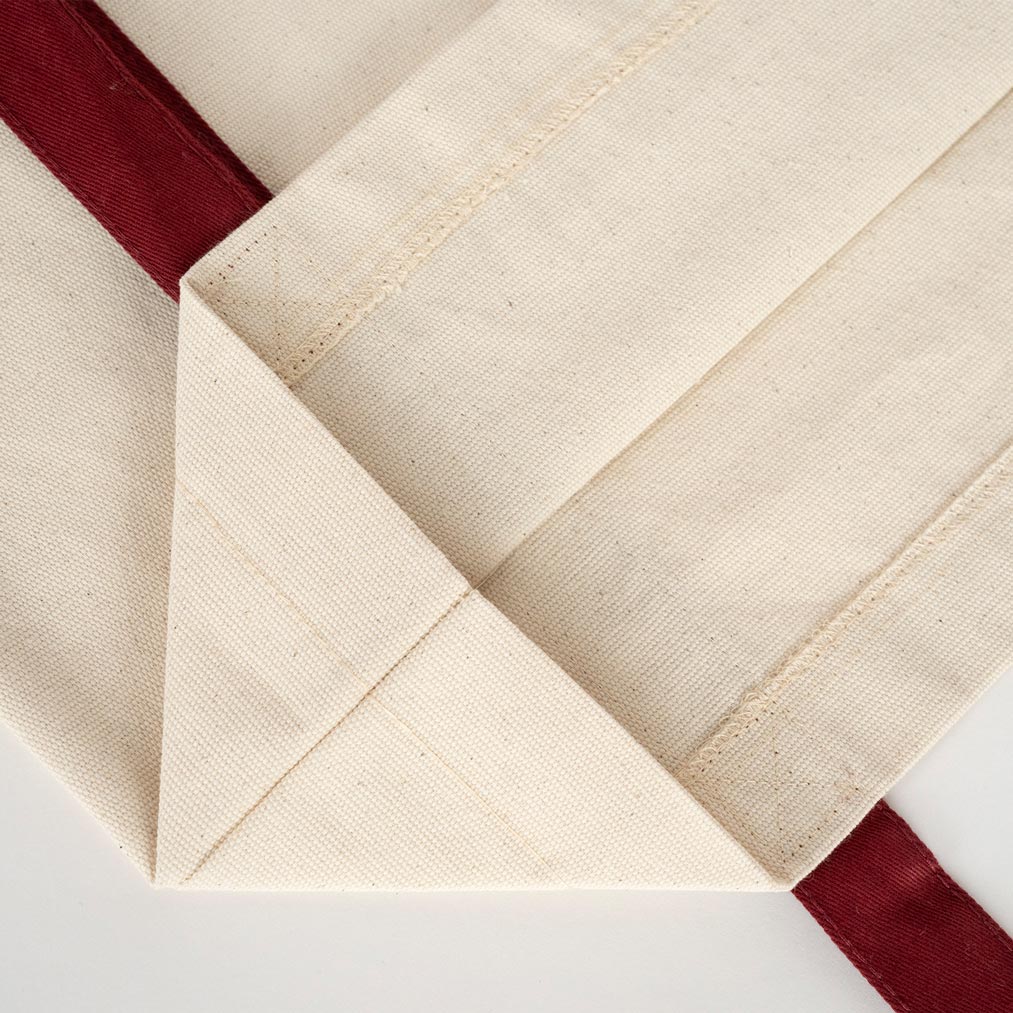 Trend Kanvas Çanta 40x35x12cm - Bordo Renkli Kulp