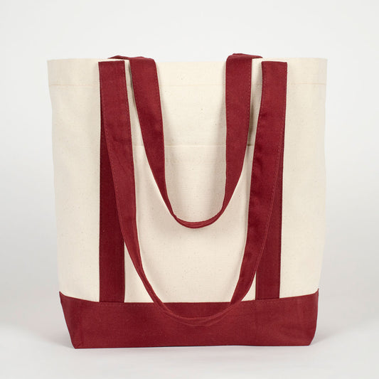 Trend Kanvas Çanta 40x35x12cm - Bordo Renkli Kulp