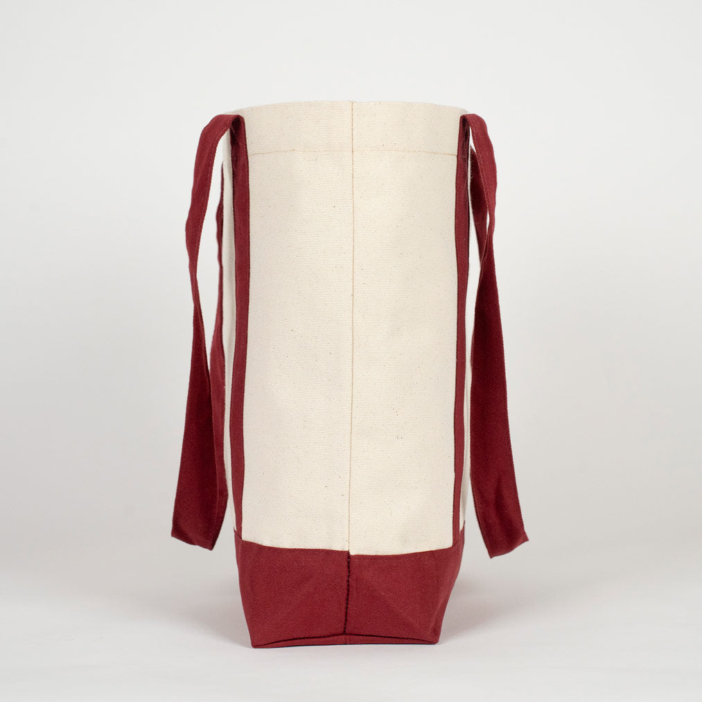 Trend Kanvas Çanta 40x35x12cm - Bordo Renkli Kulp