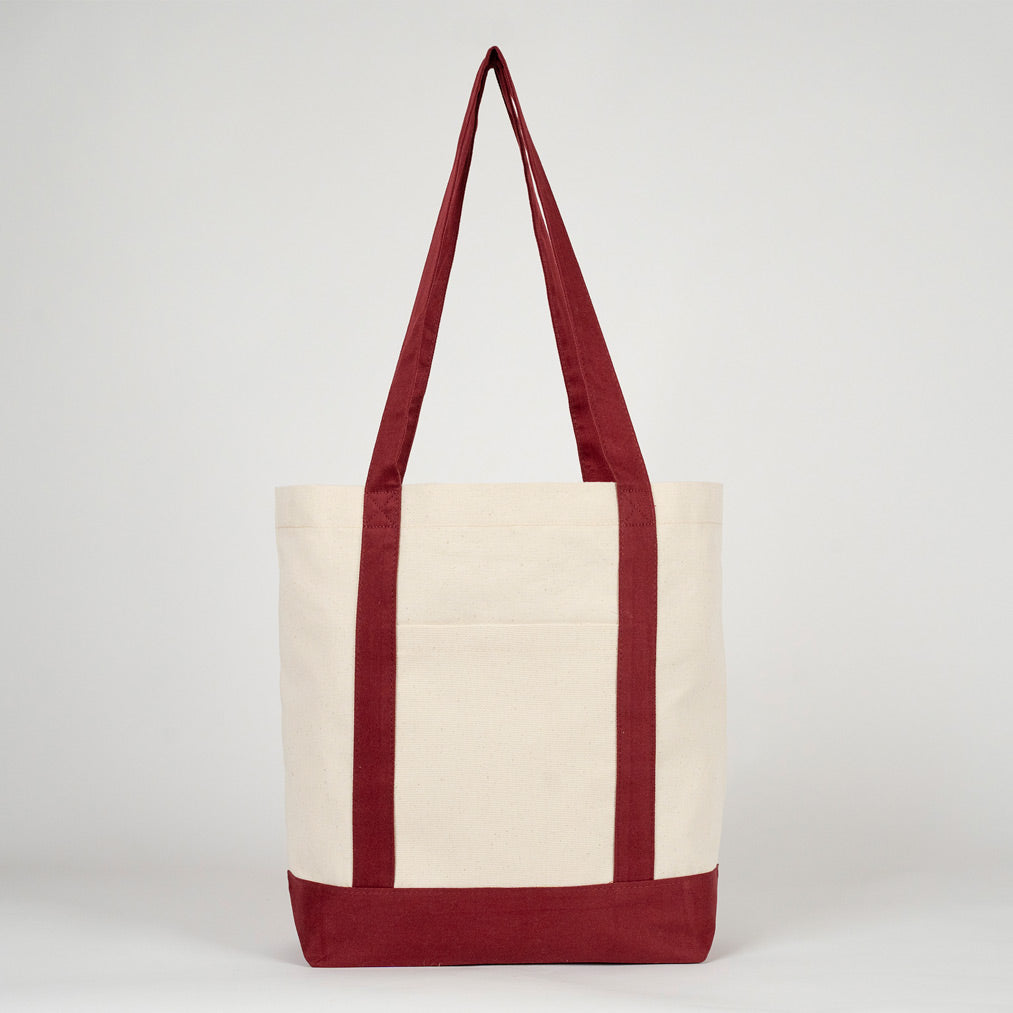 Trend Kanvas Çanta 40x35x12cm - Bordo Renkli Kulp