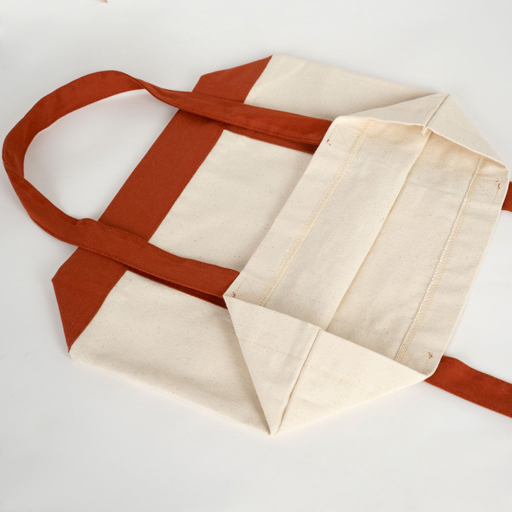 Trend Kanvas Çanta 40x35x12cm - Kahverengi Renkli Kulp