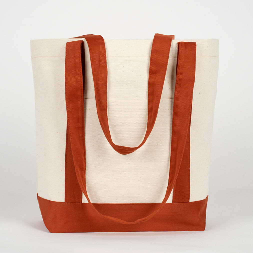 Trend Kanvas Çanta 40x35x12cm - Kahverengi Renkli Kulp