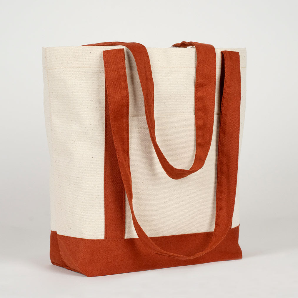 Trend Kanvas Çanta 40x35x12cm - Kahverengi Renkli Kulp