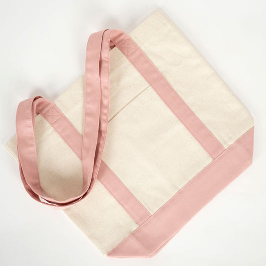 Trend Kanvas Çanta 40x35x12cm - Pembe Renkli Kulp