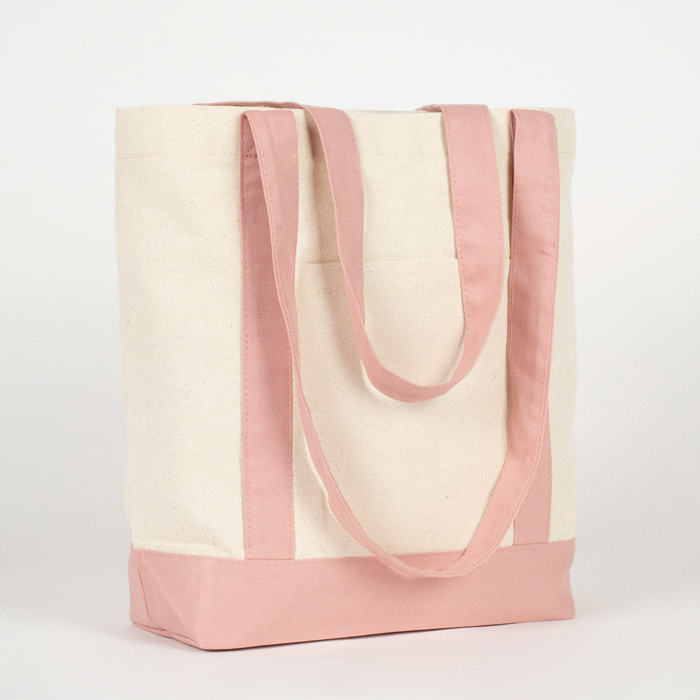 Trend Kanvas Çanta 40x35x12cm - Pembe Renkli Kulp