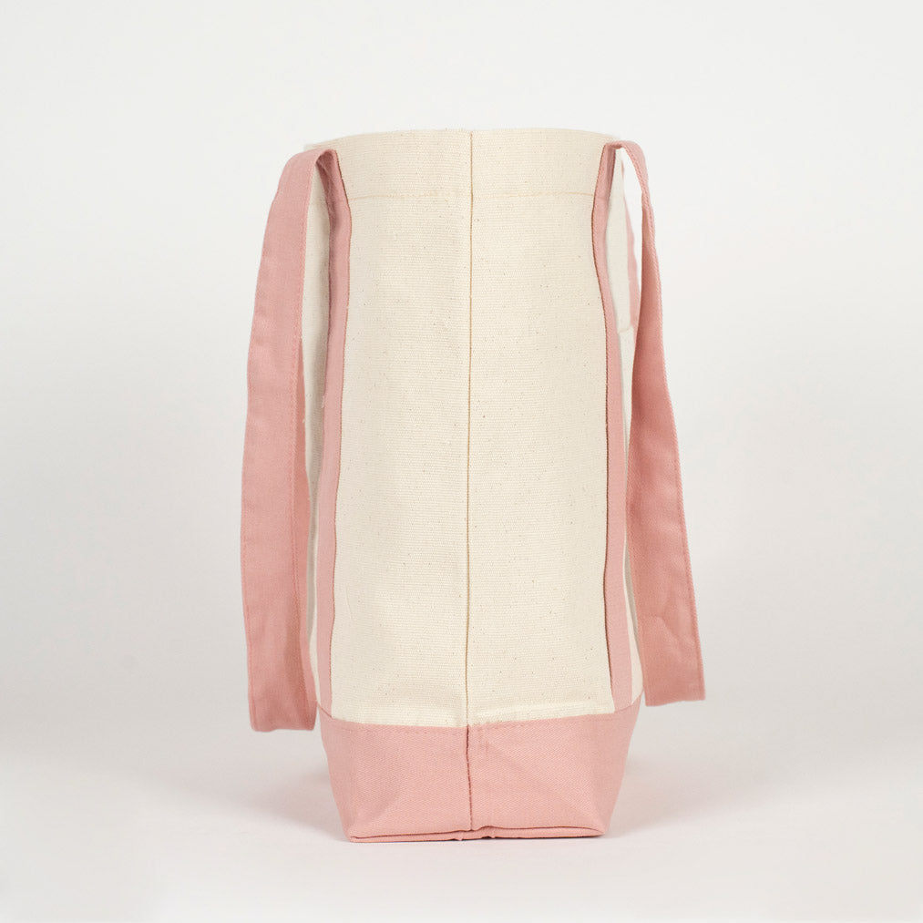 Trend Kanvas Çanta 40x35x12cm - Pembe Renkli Kulp