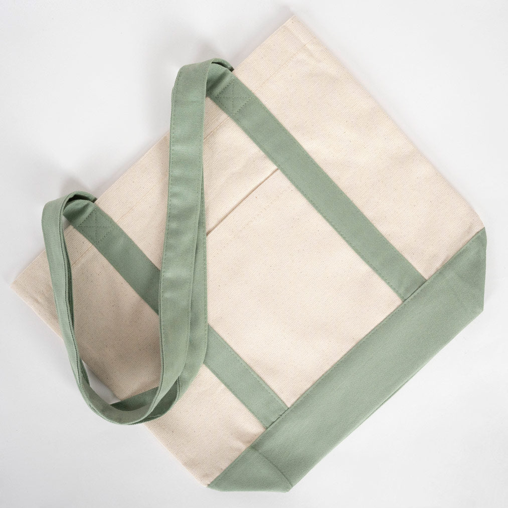 Trend Kanvas Çanta 40x35x12cm - Mint Yeşili Renkli Kulp