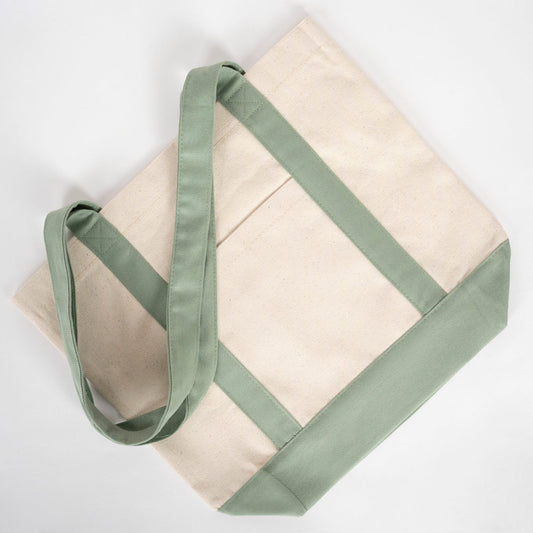 Trend Kanvas Çanta 40x35x12cm - Mint Yeşili Renkli Kulp