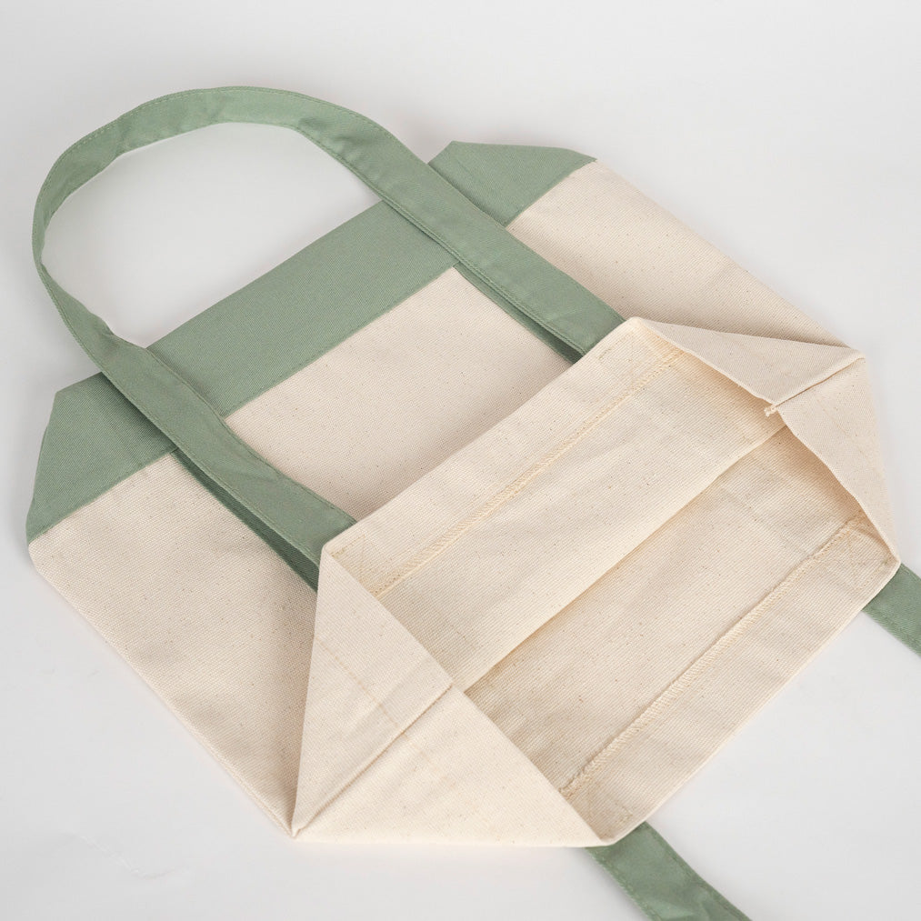 Trend Kanvas Çanta 40x35x12cm - Mint Yeşili Renkli Kulp