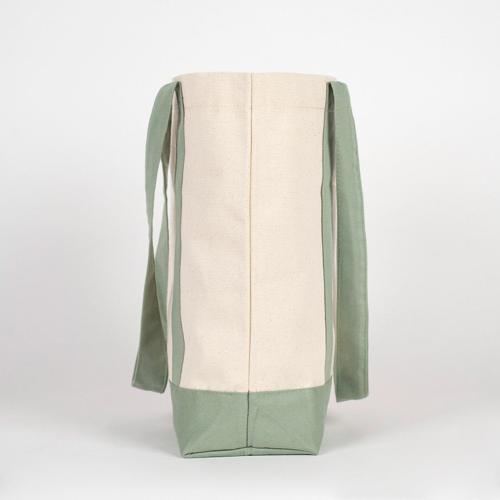 Trend Kanvas Çanta 40x35x12cm - Mint Yeşili Renkli Kulp