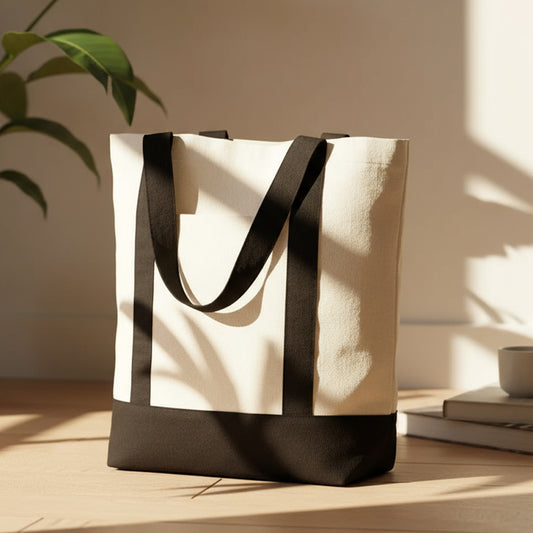 Trend Kanvas Çanta 40x35x12cm - Siyah Renkli Kulp
