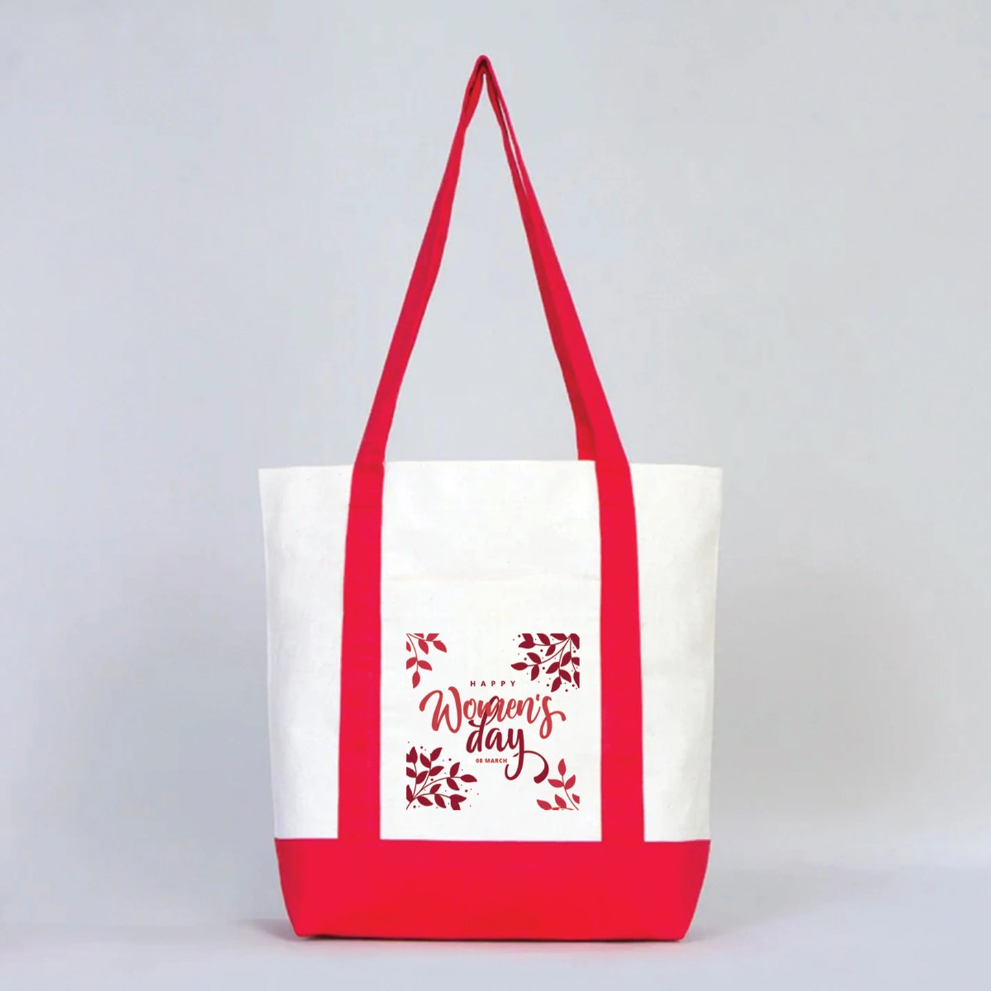 40x35x12 cm Trend Kanvas Çanta Kırmızı Kulp - Kadınlar Günü Hediyesi - görsel 6