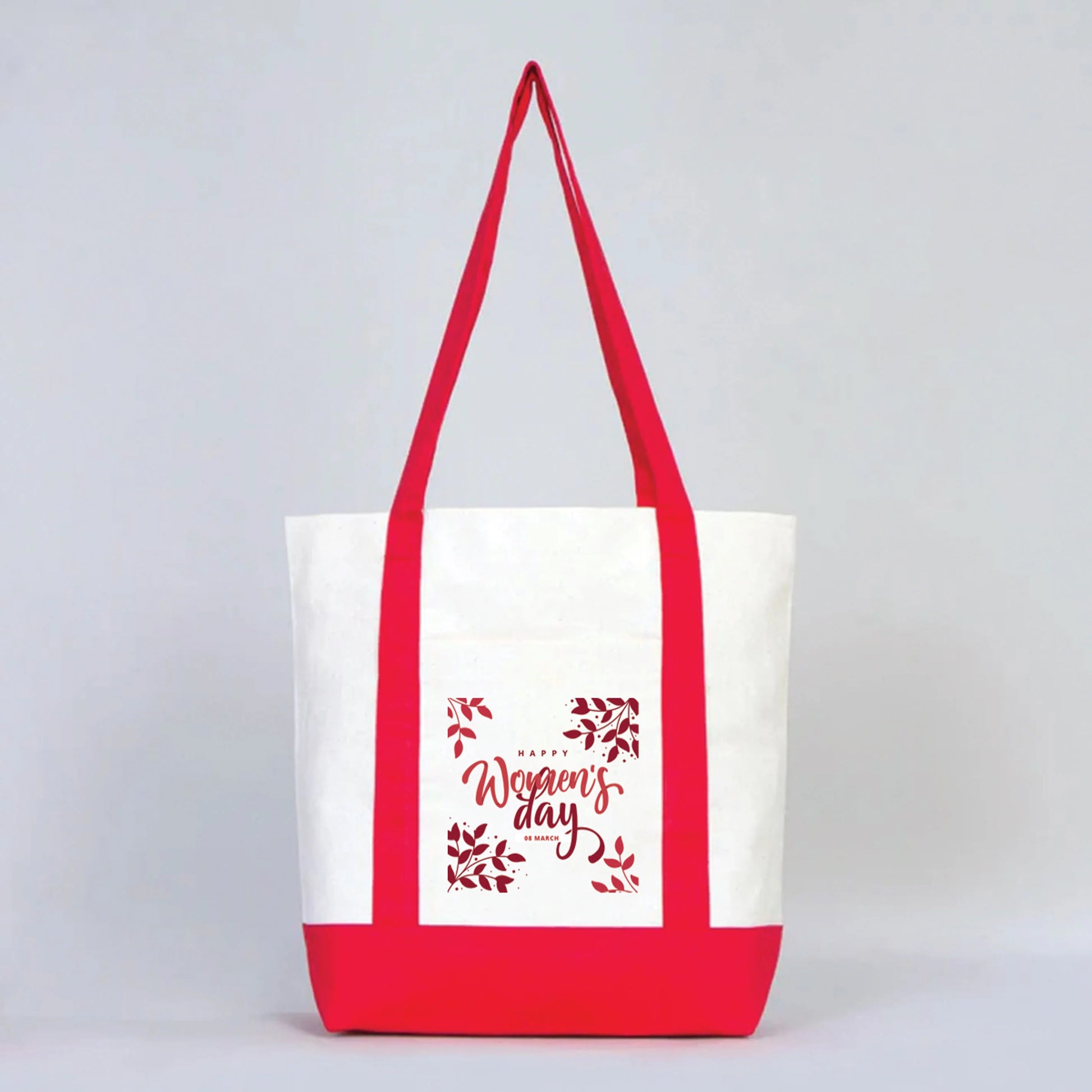 40x35x12 cm Trend Kanvas Çanta Kırmızı Kulp - Kadınlar Günü Hediyesi - görsel 6