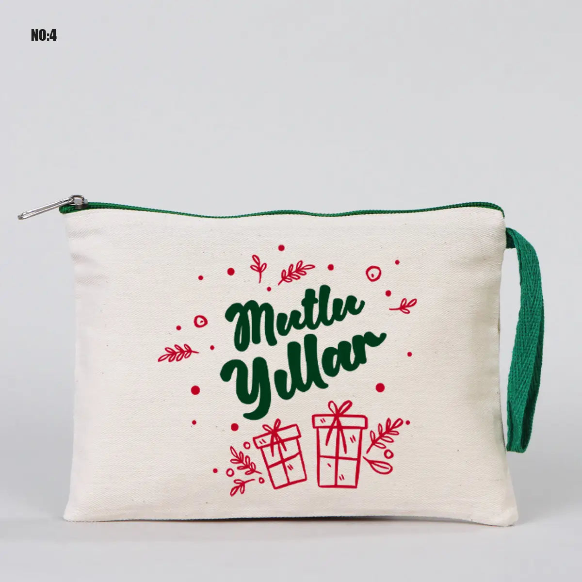 Yılbaşı Clutch 21x15 cm Yeşil Fermuar (Özelleştirilebilir)