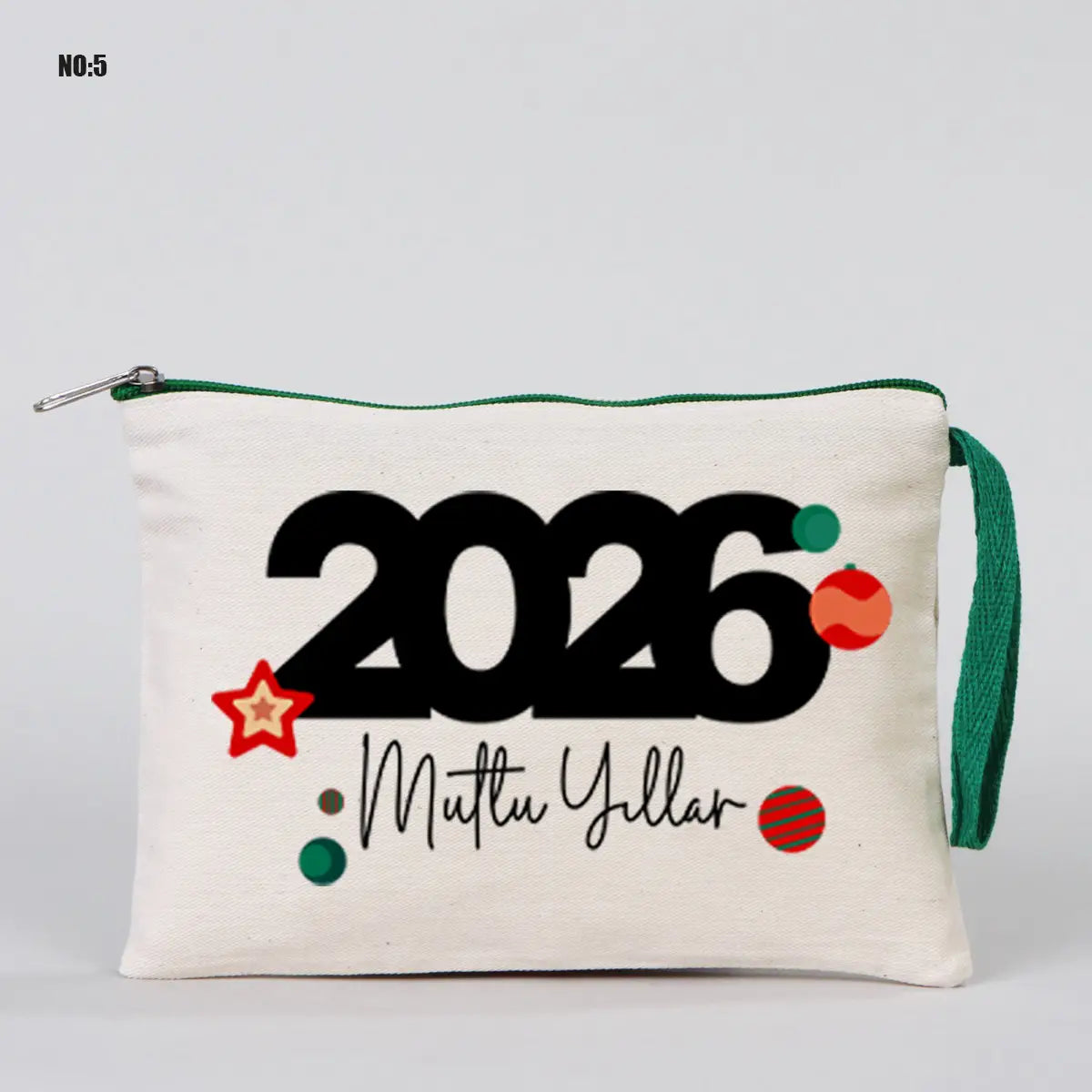 Yılbaşı Clutch 21x15 cm Yeşil Fermuar (Özelleştirilebilir)