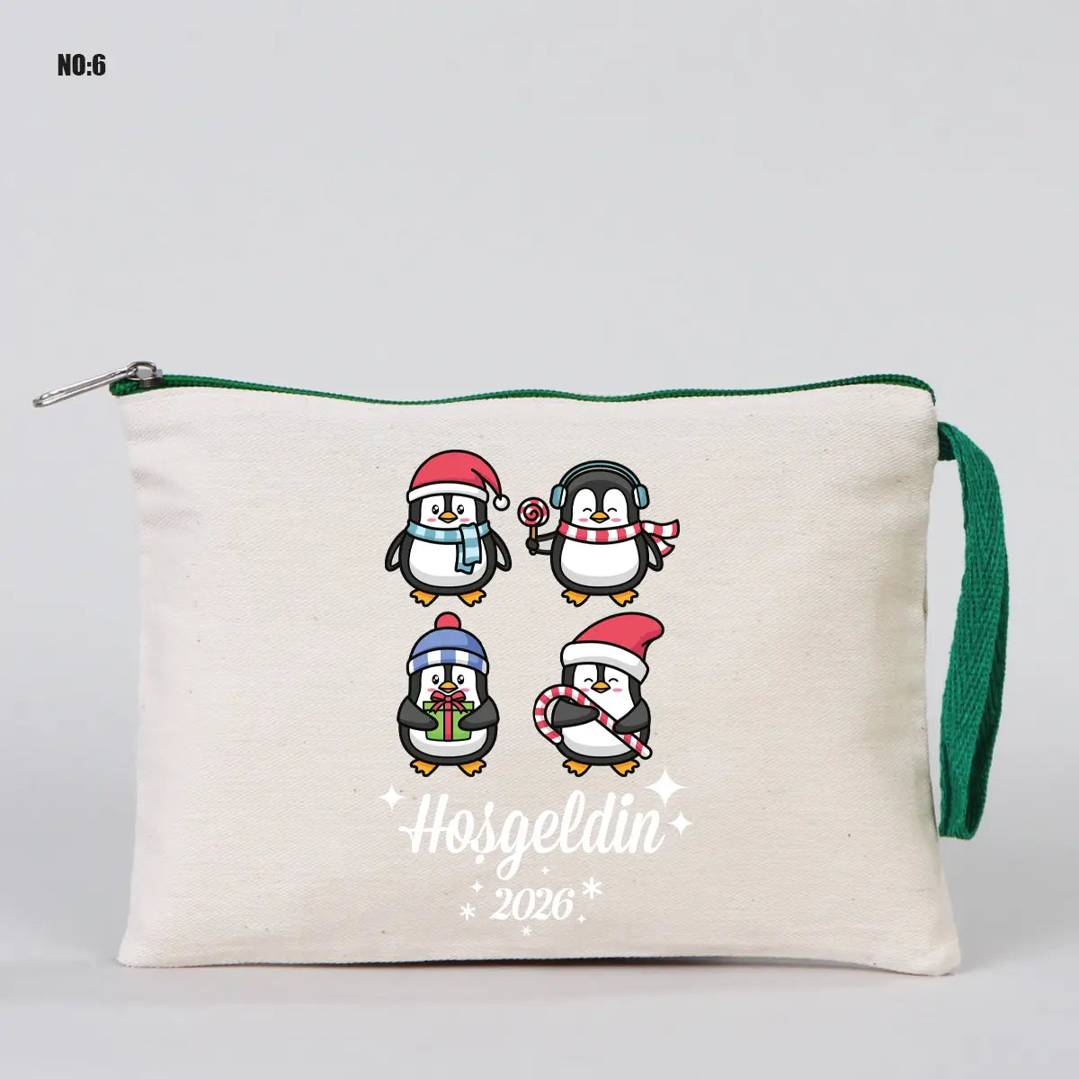 Yılbaşı Clutch 21x15 cm Yeşil Fermuar (Özelleştirilebilir)