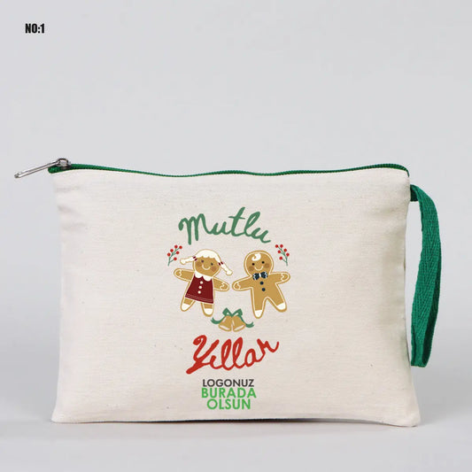 Yılbaşı Clutch 21x15 cm Yeşil Fermuar (Özelleştirilebilir)