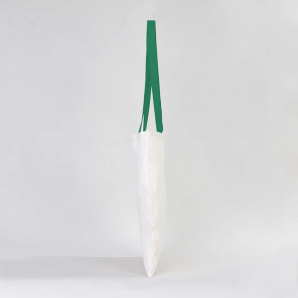 35x40 cm Yeşil Kulp Ham Bez Çanta Baskılı - Bayram Çantası