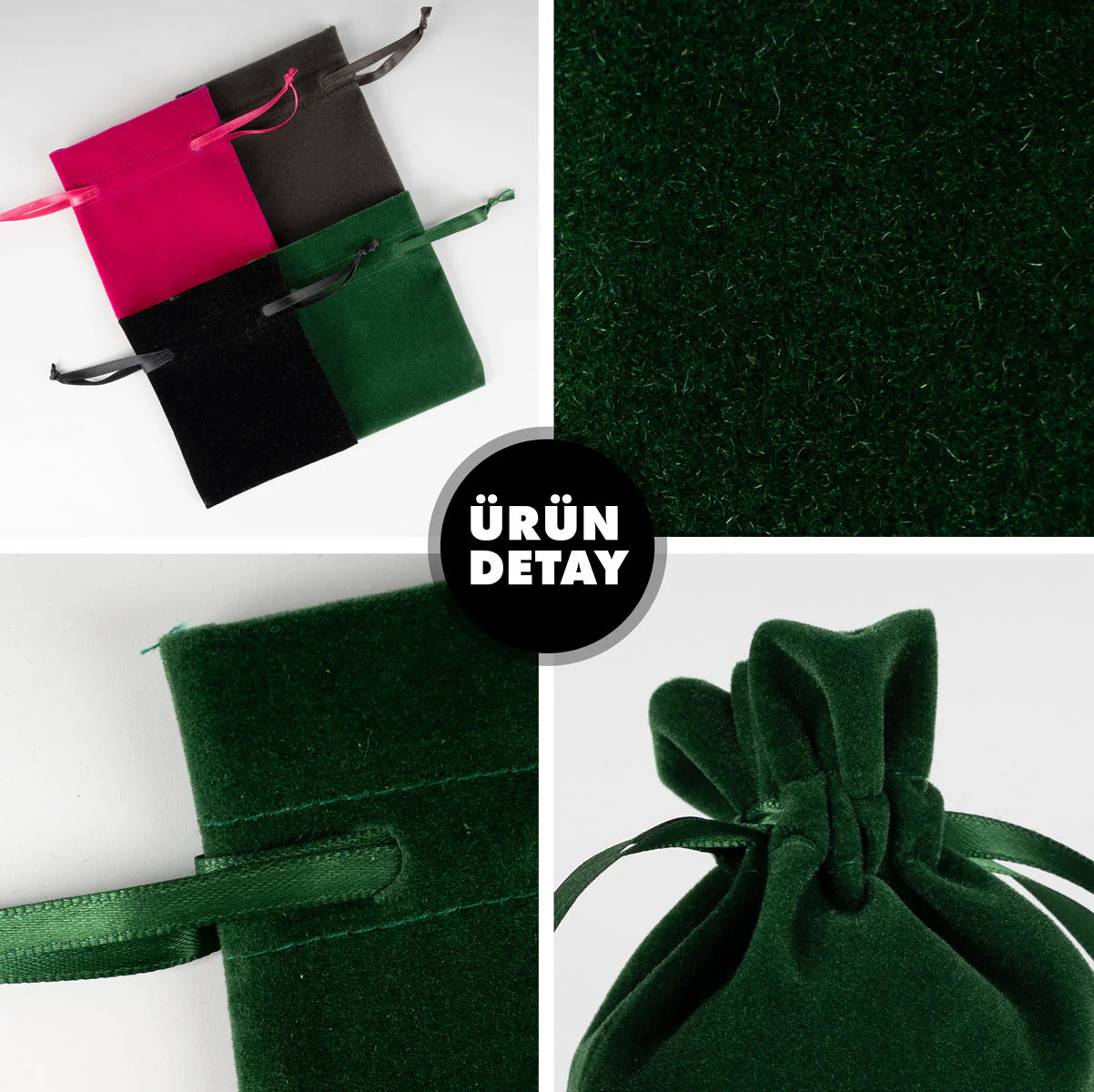 10x13 cm Dualarımıza Sizi de Ekledik | Hac ve Umre Hediyelik Kadife Gül Kese ... - farklı açı