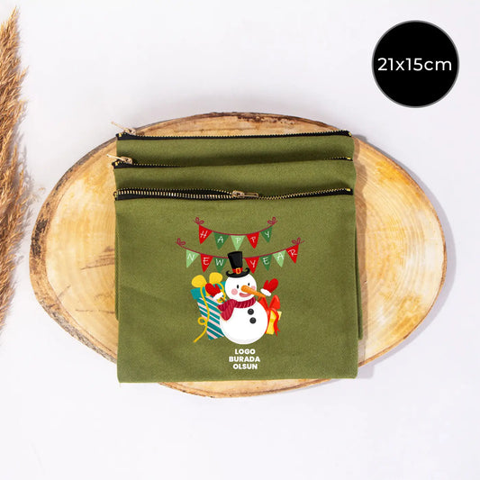 Yılbaşı Star Clutch 21x15 Yeşil - Metal Fermuar(Özelleştirilebilir)