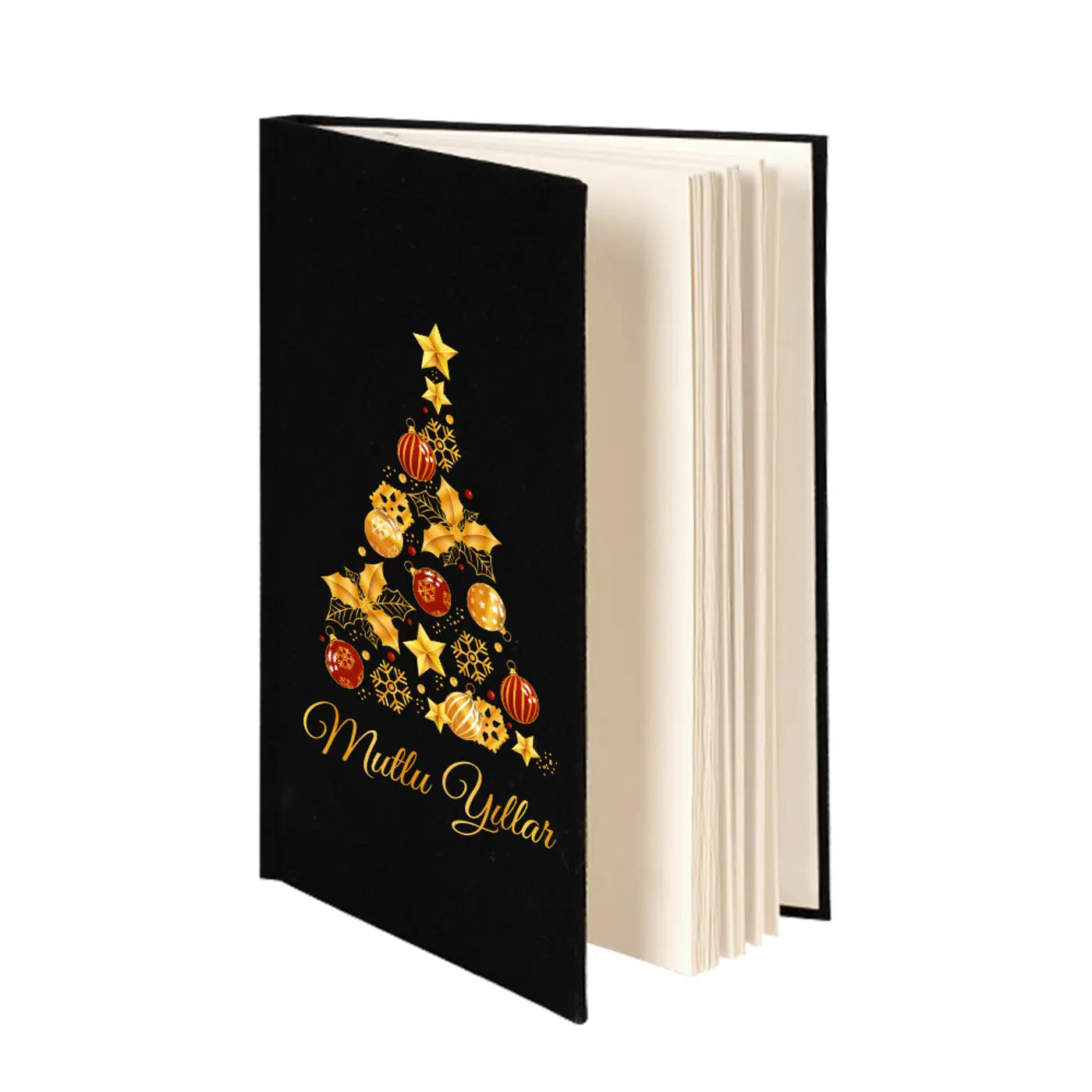 2025 Yılbaşı Kurumsal Hediye Defteri – Siyah Kanvas 14x20 cm (Özelleştirilebilir)