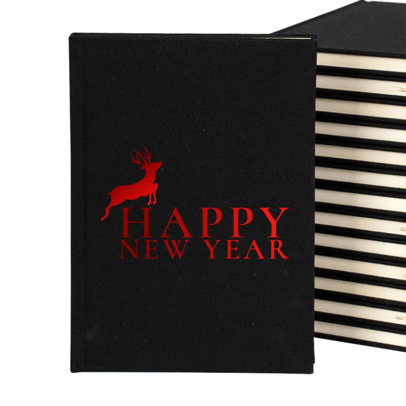 2025 Yılbaşı Kurumsal Hediye Defteri – Siyah Kanvas 14x20 cm (Özelleştirilebilir)