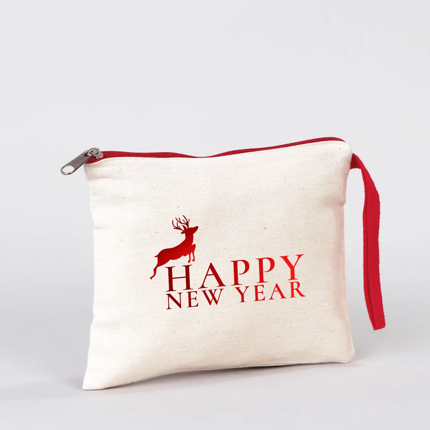 Yılbaşı Clutch 21x15 cm Kırmızı Fermuar (Özelleştirilebilir)