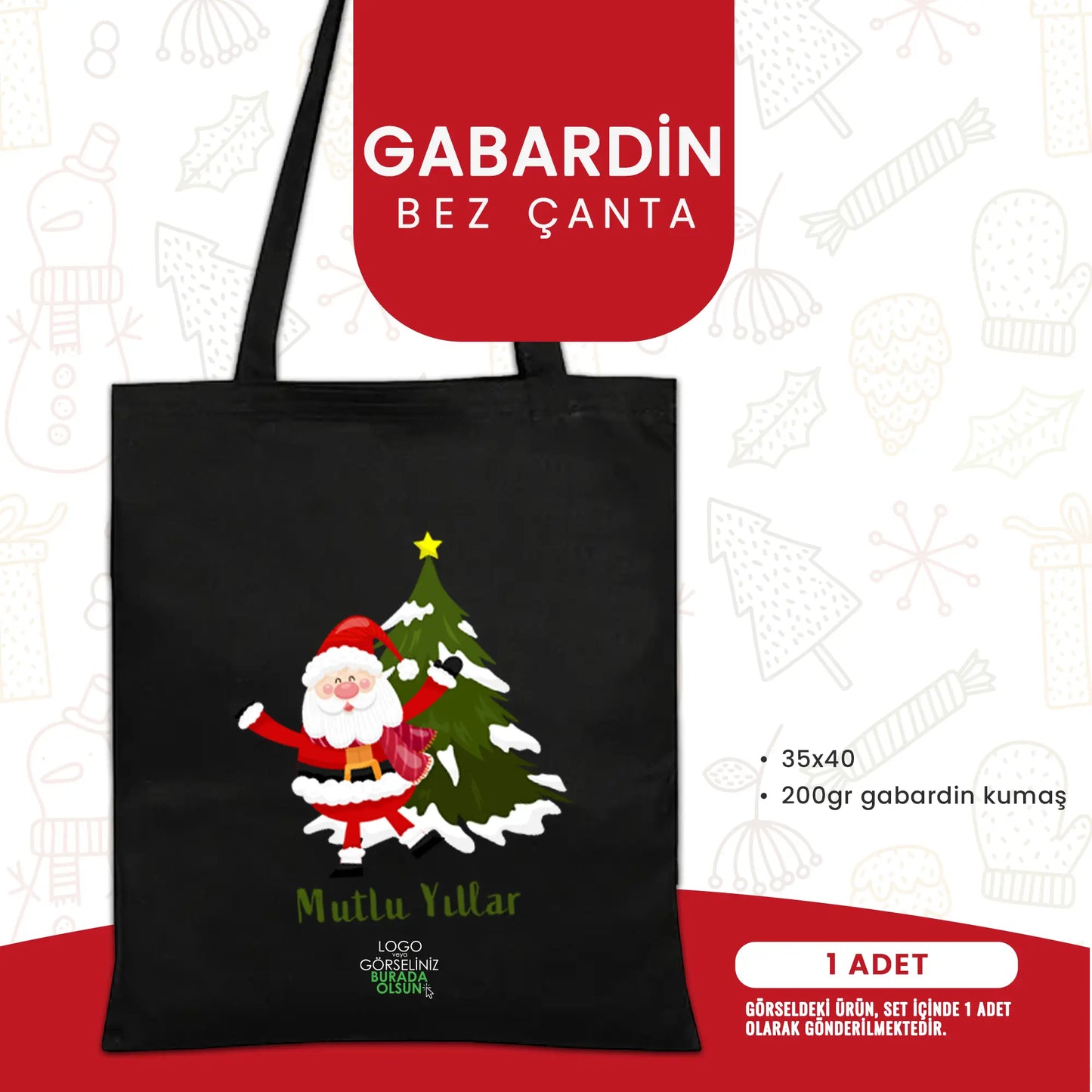 Ofis çalışanları için logolu yılbaşı hediye seti: Sweat, clutch, defter ve çanta